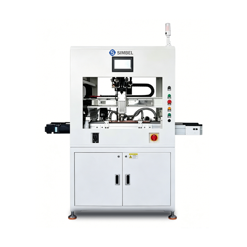 Máquina de encapsulado en línea SPL-ZXGJ551 Inline Potting Machine, conveyor‑fed inline two‑component AB glue potting equipment, automatic continuous potting for mass‑production power modules and electronic assemblies